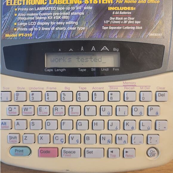 Brother P-Touch Extra PT-310 Thermal Label Printer Tested AC Adapter EUC - Picture 9 of 11